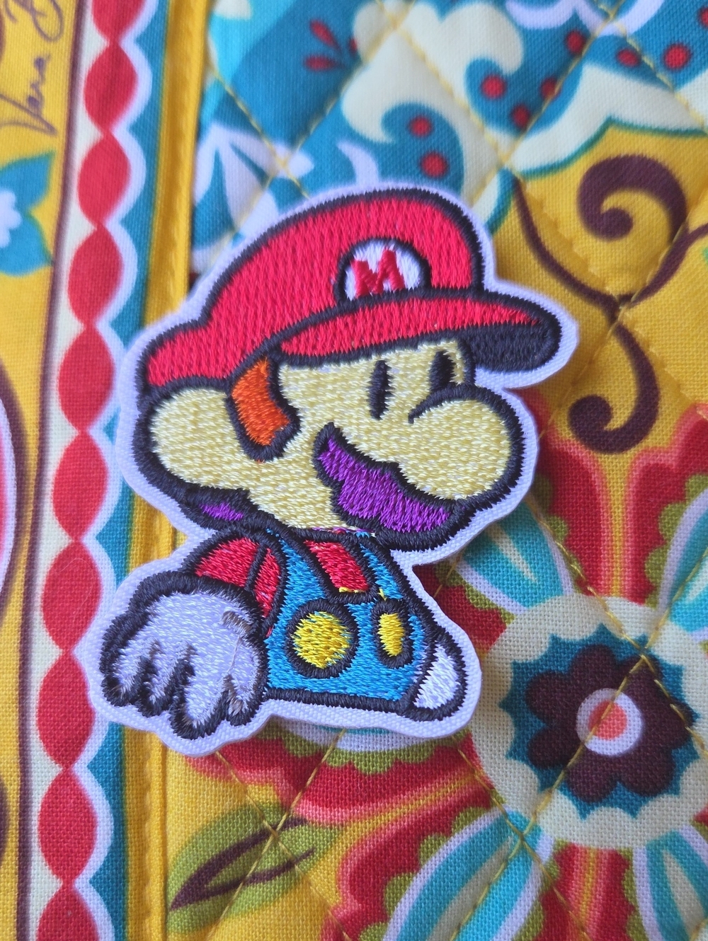 Super Mario-Inspired Kids Iron-On Patch - Red, Blue, Yellow